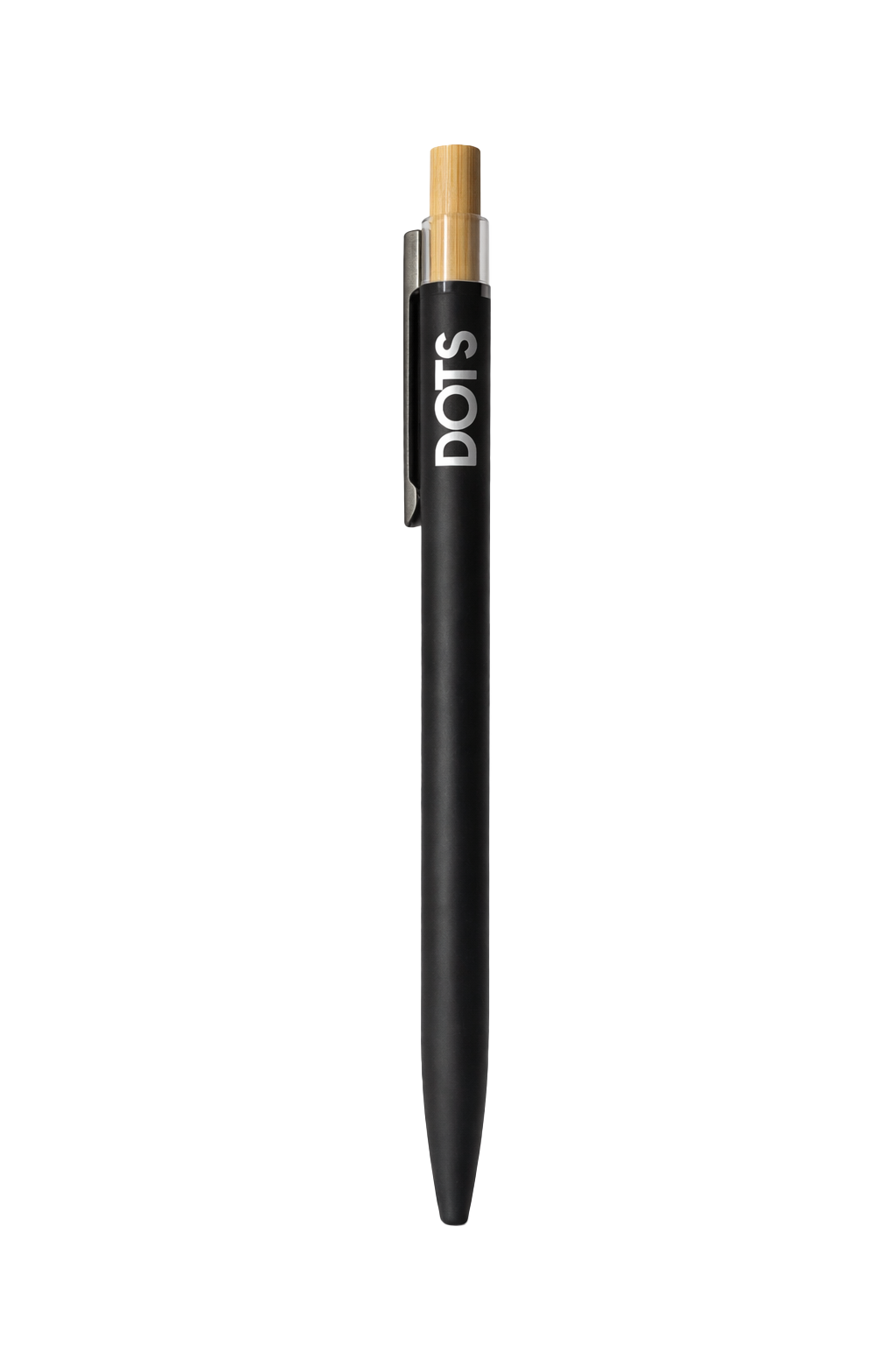 dots premium bamboo click ballpoint pen – matte black