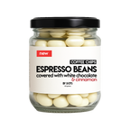 dots espresso beans  white chocolate & cinnamon