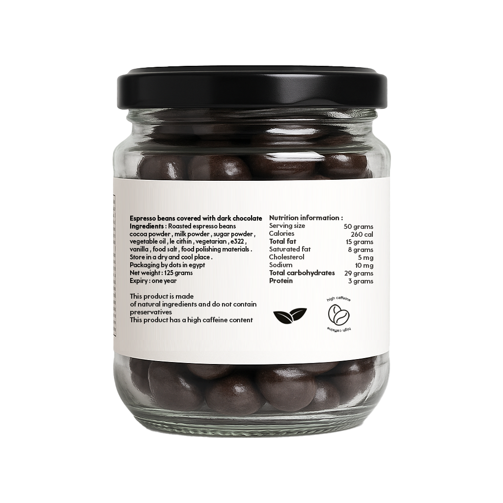 dots espresso beans  dark chocolate