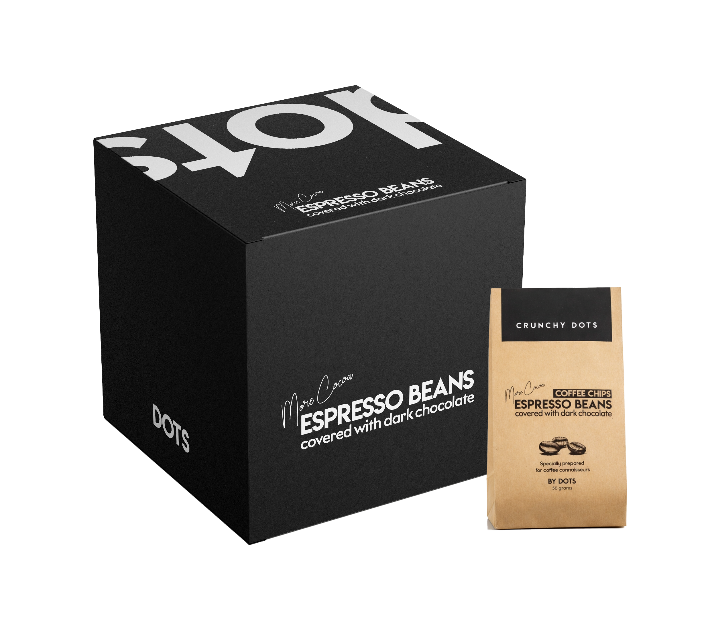dots espresso beans dark chocolate master carton - 12 sachet
